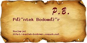 Péntek Bodomér névjegykártya